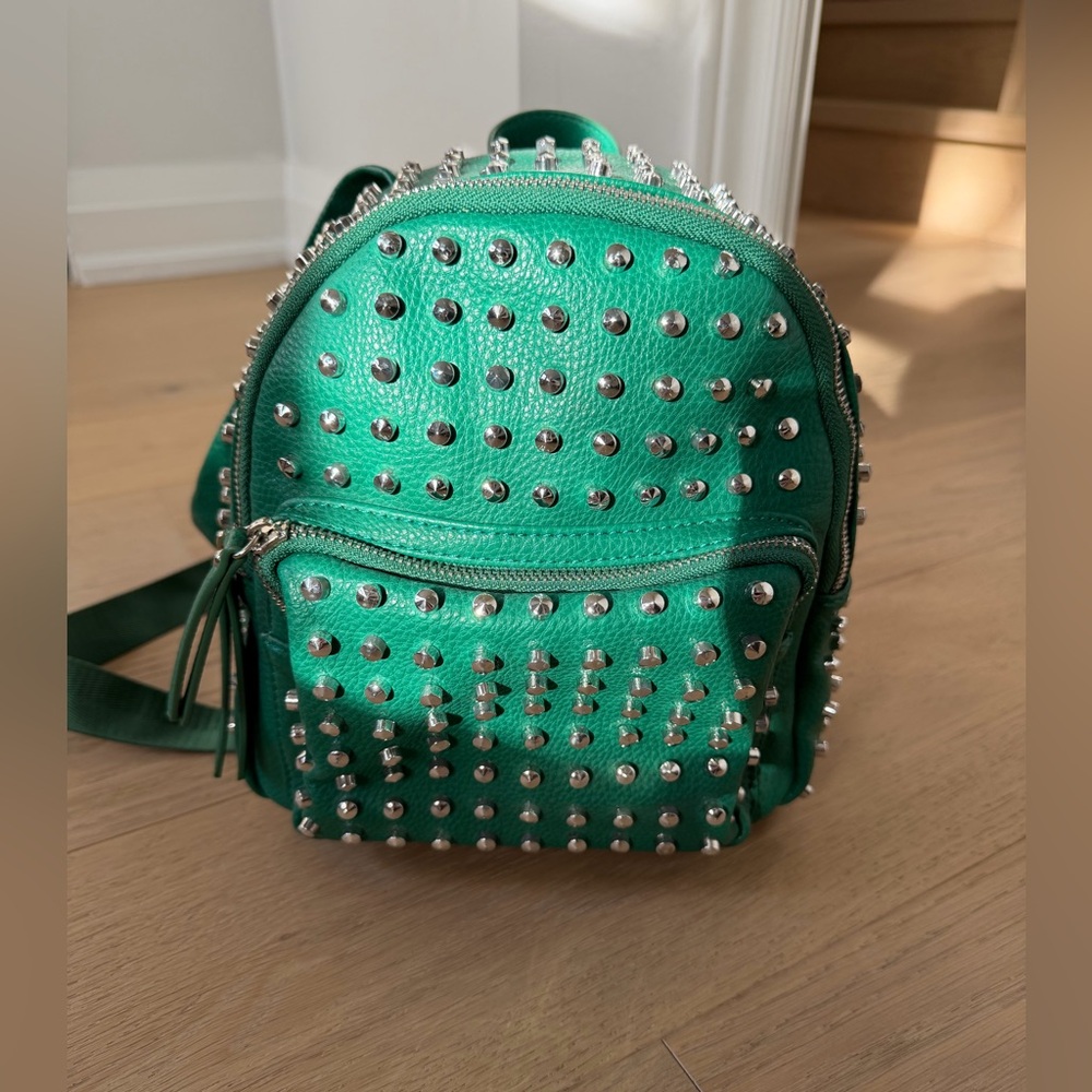 Green Studded Backpack
